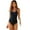 Black, variant on Women One Piece Swinsuit Scoop Neck Criss Cross Back Bathing Suit Backless Three Strap Modest Swimwear (XL, Black)