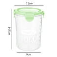 thumbnail image 2 of Plastic Food Storage Jars,Food Storage Containers with Airtight Lid Square Mason Jar Food Canister For Serving Tea,Coffee,Flour,Sugar,Candy,Cookie,Spice and More(Green,4.33x4.33x5.7"), 2 of 2