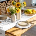 thumbnail image 4 of Grey Eucalyptus Round 13 Inch Placemats Set of 8, Weeping Botanical Leaf Watercolor HeatResistant Non Slip Place Mats for Dining Table, Wipeable Braided Kitchen Table Mats for Housewarming, 4 of 9