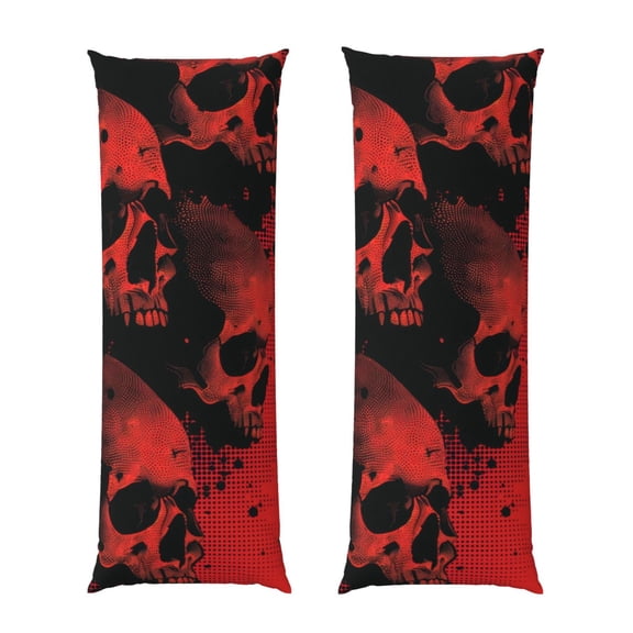 Vsdgher Red And Black Abstract Skull Body Pillow Cover, Pillowcases with Hidden Zipper Breathable Long Pillow Case (Pillows are not included,20x54 inch)