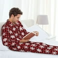 thumbnail image 6 of Kdxio Snowflake red plaid Men’s Pajama Set Pajamas For Men 2 Piece PJ Set with Men Pajama Pants and Long Sleeve T-Shirt Lounge Set-Small, 6 of 7