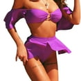 thumbnail image 2 of Neinkie 3Pcs/Set Women High Waisted Swimsuit Ruffle Bikini Two Pieces Swimwear, 2 of 7