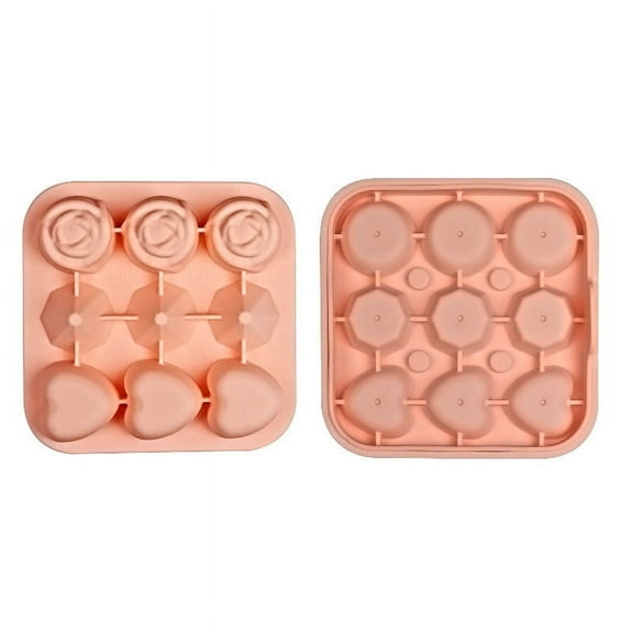 WZXPWT 9-Cavity Rose Heart Ice Mold, Food Grade Silicone Rose Tray, Easily Release Ice Cube Maker for Cocktails and Cold Brews