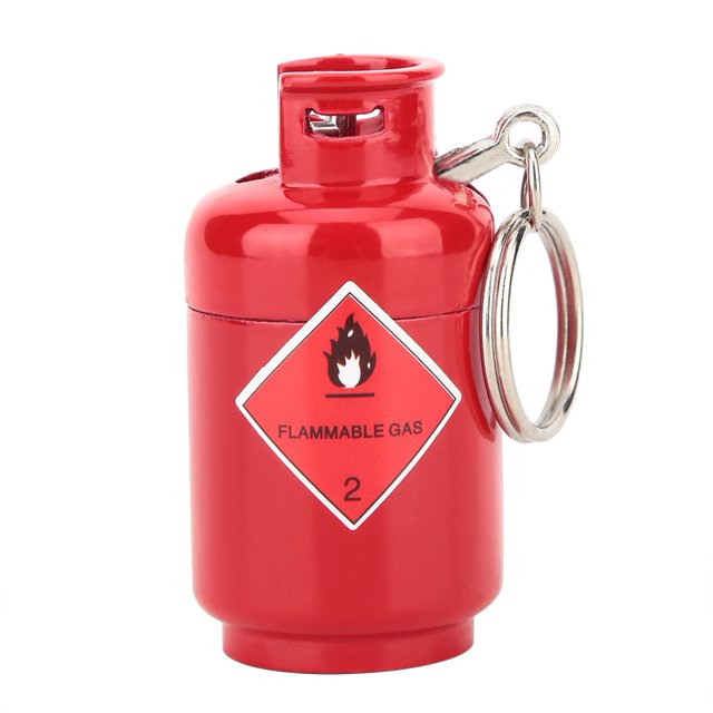 Encendedor de cigarrillos con forma de tanque de gas portátil, innovador y de moda, para regalo de hombre (rojo)