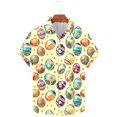 thumbnail image 2 of Awdenio Hawaiian Shirt for Men New Arrival Valentine Easter Top V Neck Printed Shrits with Pockets, 2 of 5