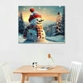 thumbnail image 2 of GOSMITH  Christmas Snowman Canvas Prints for Home Decor and Wall Decor - Christmas Tree & Santa Claus Painting Wall Art Ready to Hang, 2 of 4