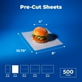 thumbnail image 2 of Fit Meal Prep [500 Pack] 8 x 10.75" Wax Paper Sheets for Food, Interfolded Precut Deli Pop Up Grease-Proof Sandwich Paper Wraps, Waterproof for Lunch, Food Basket, Microwave Cover, BBQ, 2 of 7