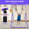 thumbnail image 6 of Leumius Gymnastics Bar for Kids,35"-51" Adjustable Height Steel Gymnastic Horizontal Bars with Bear Rings,Gymnastics Equipment for Indoor/Outdoor Training,Purple, 6 of 10
