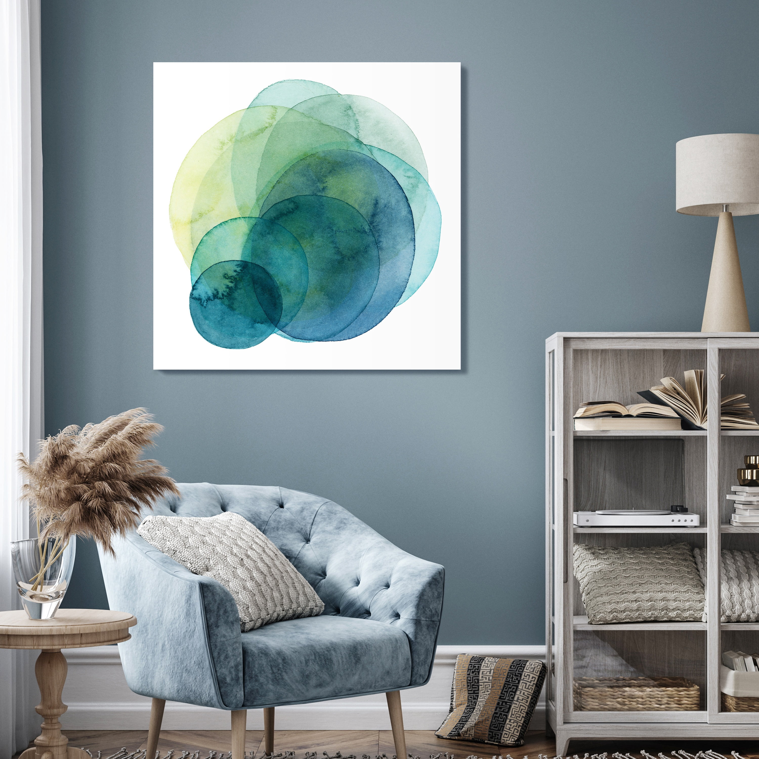 Empire Art Direct Evolving Planets IV Frameless Free Floating Tempered Glass Panel Graphic Wall Art, 38" x 38" x 0.2", Ready to Hang