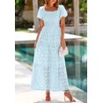 thumbnail image 3 of Vestido de verano PRETTYGARDEN 2025 con ojales y cuello cuadrado y manga abullonada, 3 of 9