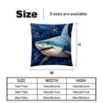 thumbnail image 5 of Starry Shark Pillow Covers Set of 2 with Unique Patterns - Available in 16x16, 18x18, and 20x20 Inches for Various Occasions - Pillow Inserts Included, 5 of 6