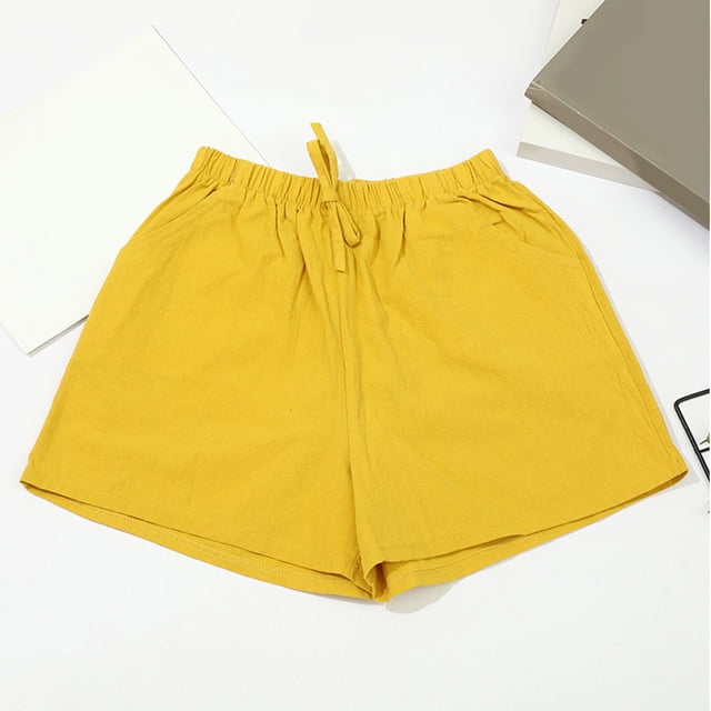 Mefallenssiah Shorts Décontractés de Poche pour Femmes en Coton d'Été