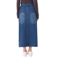 thumbnail image 3 of INSPIRE CHIC Denim Skirt for Women Midi Length Button Down H Line Long Jean Skirts XS Blue, 3 of 6