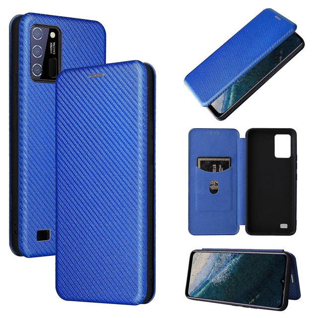 Compatible avec Oukitel C25 Motif Fibre de Carbone Étui à Rabat Premium avec Porte-Cartes Fermeture Magnétique