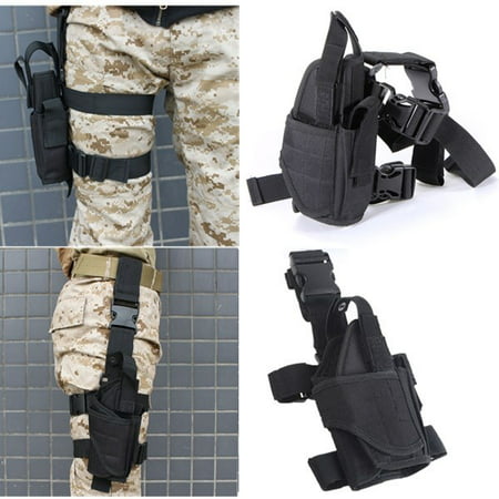 Tactical Army Black Pistol Gun Drop Leg Thigh Holster Pouch Adjustable Holder,
