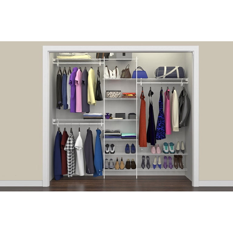 Closetmaid 503700 Superslide 5-8ft Organizer, White Clothes