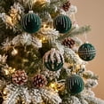 thumbnail image 3 of 12 Pcs Velvet Christmas Balls Ornaments Set Shatterproof Flocked Christmas Tree Ornament with Gold Glitter, Vintage Flocked Finish, Christmas Decorations for Tree Wreath Garland Mantle Stairs Decor, 3 of 6