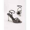 thumbnail image 7 of On feet & in love Women's Mirror Metallic Studded Strappy Stiletto Sandals - Scalloped Ankle Strap Dress Heels with Adjustable Buckle, 7 of 7