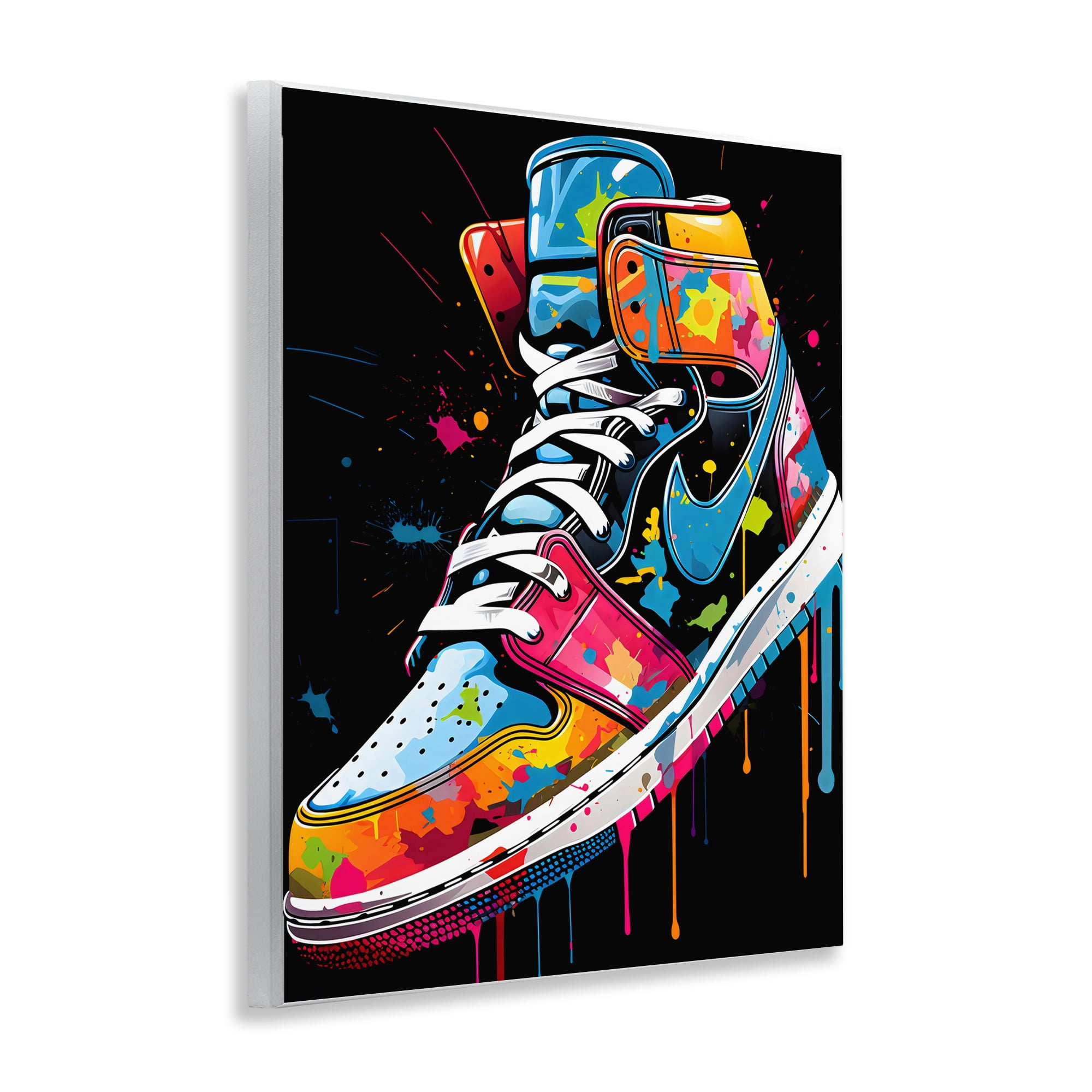 Stupell Industries Graffiti Sneaker on Black Wall Plaque Art, design by Creative Studio