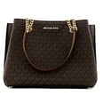 thumbnail image 2 of MICHAEL KORS TEAGEN CHAIN SATCHEL SHOULDER BAG BROWN PVC, 2 of 2
