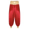 thumbnail image 4 of TiaoBug Mens Magic Hippy Pants Satin Lanterns Trousers Arabian Prince Halloween Costume Burgundy 4XL, 4 of 7