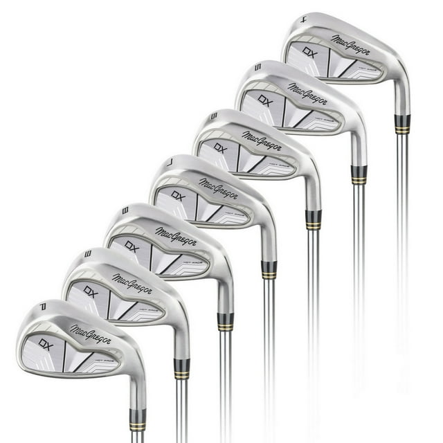 MacGregor Golf DX -1 Pouces Ensemble de Fer en Acier au Carbone, Main Droite pour Hommes, 4-PW, Tige en Acier, Flex Régulier