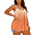 thumbnail image 3 of UVEASISHA Women Plus Size Pleated Cami Tops Sleeveless Gradient Tank Tops Loose Fit Summer Casual Going Out Shirts Orange 4XL, 3 of 8