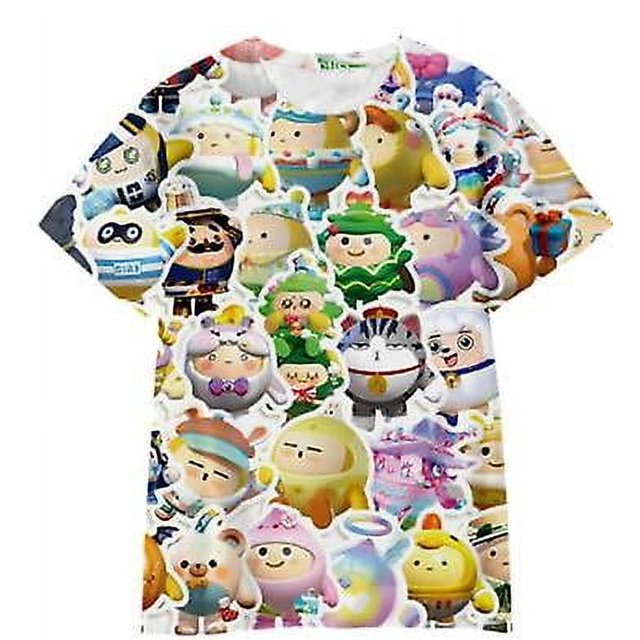 T-shirts Mode Garçons Filles Enfants Impression Dessin Animé Fête des Ufs Manches Courtes