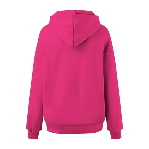 YEJIMAN Hoodies For Womens Oversized Sweatshirts Fleece Long Sleeve Shirts Pullover Fall Clothes With Pocket Womens Hoodies Hot Pink