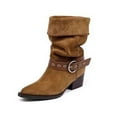 thumbnail image 4 of Wowcloth Women's Casual Western Cowboy Ankle Boots – Stylish Buckle Detail with Chunky Heel & Pointed Toe Design, Versatile for Everyday Outfits, 4 of 9