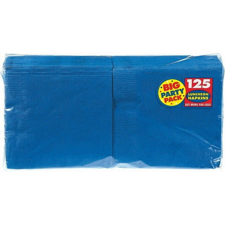 Amscan Big Party Pack Napkins 6.5" x 6.5" Royal Blue 4/Pack 125 Per Pack (610013.105)
