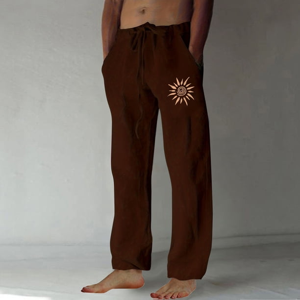 Pantalones largos para hombre, moda, estampados, casuales, cintura elástica con bolsillo, pantalones deportivos, pantalones de poliéster para hombre.