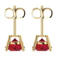 thumbnail image 4 of Clara Pucci 4 ct Brilliant Round Cut Solitaire Studs VVS1 Genuine Conflict free Red Ruby Solid 14K Yellow Gold Designer Everyday Earrings Push Back, 4 of 5