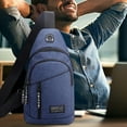 thumbnail image 5 of VANLOFE Crossbody Bag Chest Bag Shoulder Backpack With Headphone Hole for Men and Women, 5 of 6