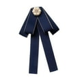 thumbnail image 5 of Segolike Bow Tie for Women Neck Tie Brooch Pin Collar Pin Decoration Ribbon Tie Pre Tied Bowtie for Costume Accessories School Holiday Blue, 5 of 8