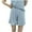 Light Blue, variant on Uaswgudfs Women's Cotton Loose Fit Pajamas Short Pants with Elastic Waistband and Ruffled Hem for Cozy Home Sleep Wear Shorts