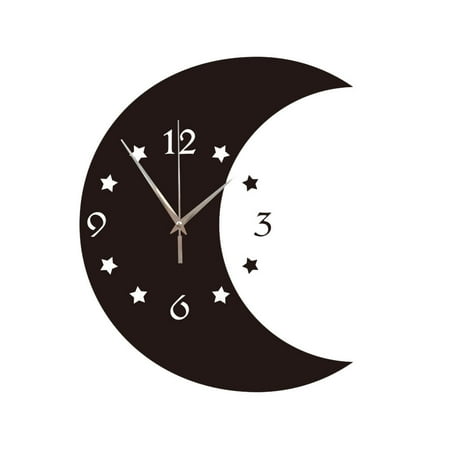 RENACLIPY Moon Phase Wall Clock 1 Piece - Decorative Office Mirror Clock for Timekeeping and Home Decor