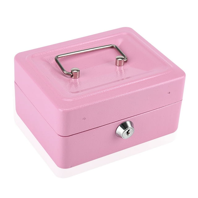 FAGINEY 1Pc Mini Portable Steel Petty Lockable Cash Money Coin Safe Security Box Household