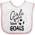 thumbnail image 3 of Inktastic Girls Gotta Have Goals Soccer Girls Baby Bib, 3 of 4