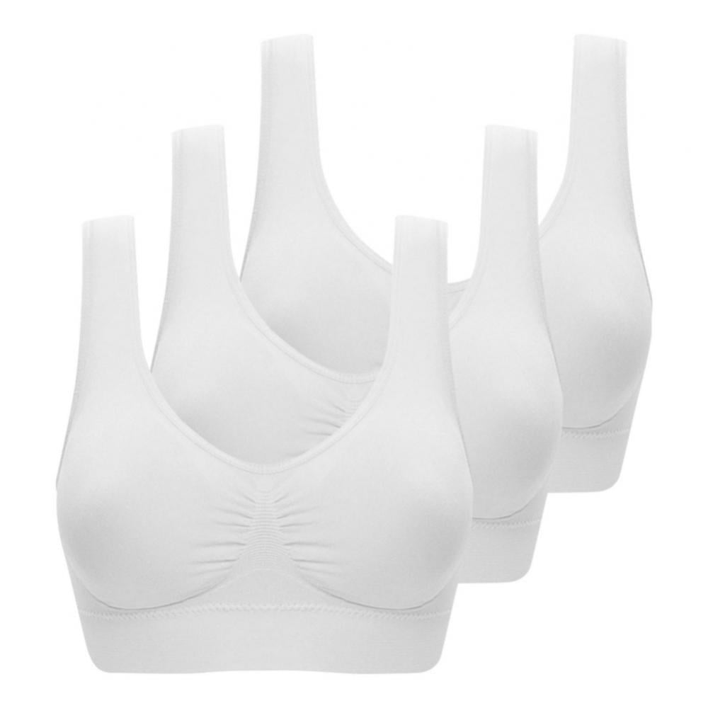 Women's Genie Bra 6-Pack - Comfort Sports Bras - 3 White, 3 Pastel