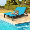 thumbnail image 1 of Gymax Adjustable Rattan 2-Person Recliner Lounge Chair - Set of 2, Turquoise, 1 of 10
