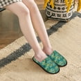 thumbnail image 6 of KLL Jungle Leopard Slippers for Women Men House Slip on Indoor Outdoor Bedroom Furry Fleece Lined Ladies Comfy Anti-Skid Rubber Hard Sole-Large, 6 of 8