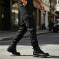 thumbnail image 6 of Smsaxvxz Cargo Pants for Men Fashion Elastic Waist Soft Long Joggers Pants Travel Climbing Trousers with Multi Pockets Black M, 6 of 6