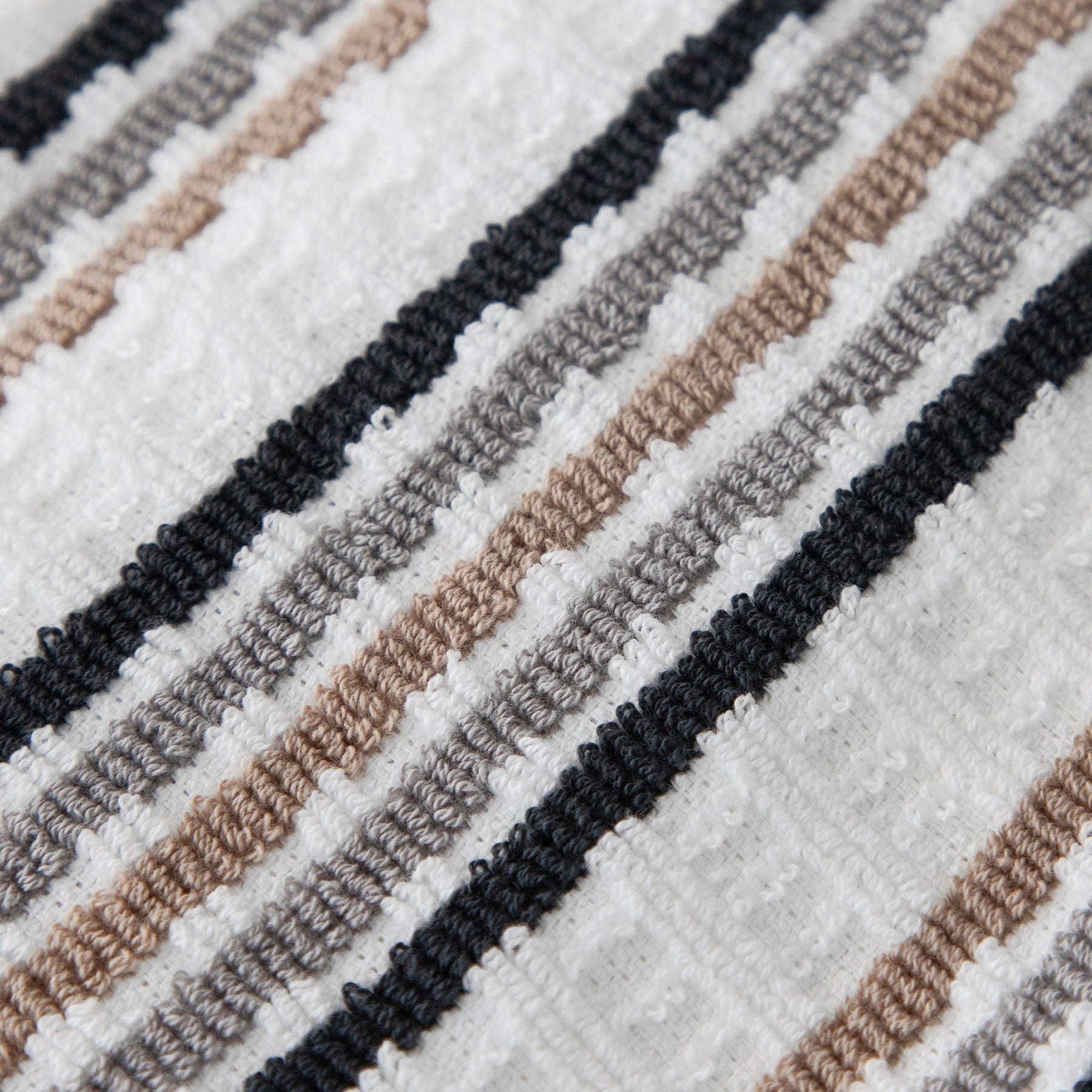 T-Fal Solid & Stripe Premium Kitchen Towels, 4-Pack, Charcoal