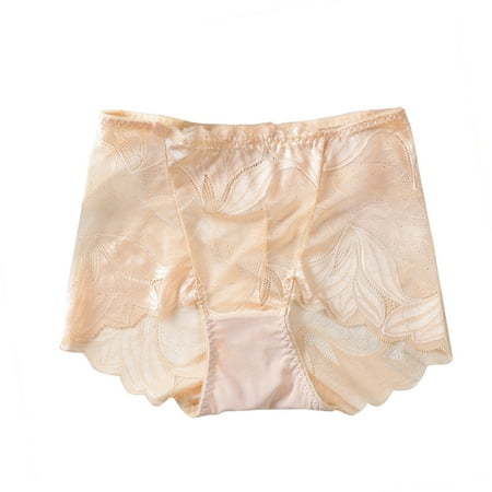 

Larisalt Thongs For Women Womens Underwear Lace Band Cotton Thong Panties Beige M