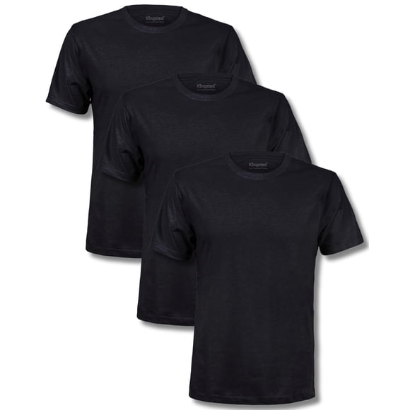 Pack de 3 remeras Kingsted negras de algodón y poliéster, cuello redondo, talla XL