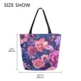 thumbnail image 5 of FORMRS Womens Canvas Tote Bag with Zipper Inner Pocket Shoulder Handbag, Vibrant Art Flowers, 5 of 7