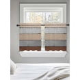 thumbnail image 5 of Brown Wooden Tier Curtains 36 Inch Length,Sheer Curtains for Bedroom Living Room Window Grey Stripe Gradient Country Rustic Grain Small Half Window Kitchen Curtains & Drapes 27.5"x36" 2 Panels, 5 of 6