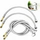 thumbnail image 1 of Conector de grifo flexible para conexión de grifo universal, manguera de suministro de acero inoxidable con núcleo de PVC resistente, construcción duradera para lavabos de cocina y baño (4 piezas), 1 of 5