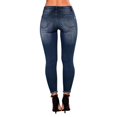thumbnail image 6 of Difdany Jeans for Women Black Skinny Ripped Trendy Jeans Distressed Stretchy Denim Pants Dark Blue S, 6 of 9
